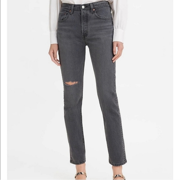 Levi's 501 High Rise Skinny Jean Gray - Picture 10 of 12